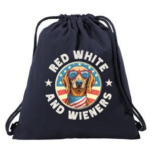 Funny Dachshund Red White And Wieners Weiner Dog 4th Of July Drawstring Bag