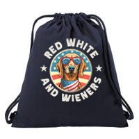 Funny Dachshund Red White And Wieners Weiner Dog 4th Of July Drawstring Bag