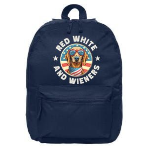 Funny Dachshund Red White And Wieners Weiner Dog 4th Of July 16 in Basic Backpack