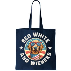 Funny Dachshund Red White And Wieners Weiner Dog 4th Of July Tote Bag