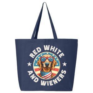 Funny Dachshund Red White And Wieners Weiner Dog 4th Of July 25L Jumbo Tote