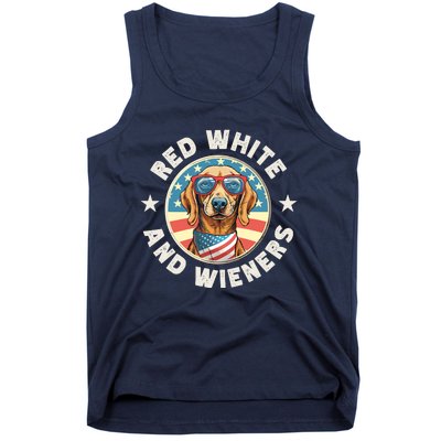 Funny Dachshund Red White And Wieners Weiner Dog 4th Of July Tank Top