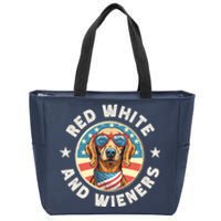 Funny Dachshund Red White And Wieners Weiner Dog 4th Of July Zip Tote Bag