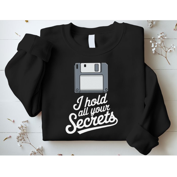Floppy Disk Retro Tech Nostalgia Old School Computing Humor Sweatshirt