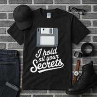 Floppy Disk Retro Tech Nostalgia Old School Computing Humor Tall T-Shirt