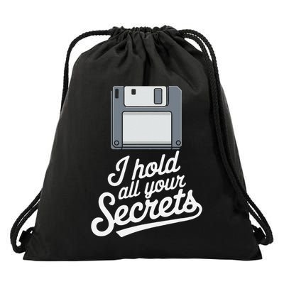 Floppy Disk Retro Tech Nostalgia Old School Computing Humor Drawstring Bag