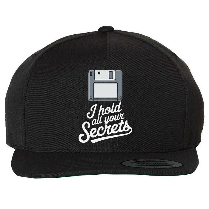 Floppy Disk Retro Tech Nostalgia Old School Computing Humor Wool Snapback Cap