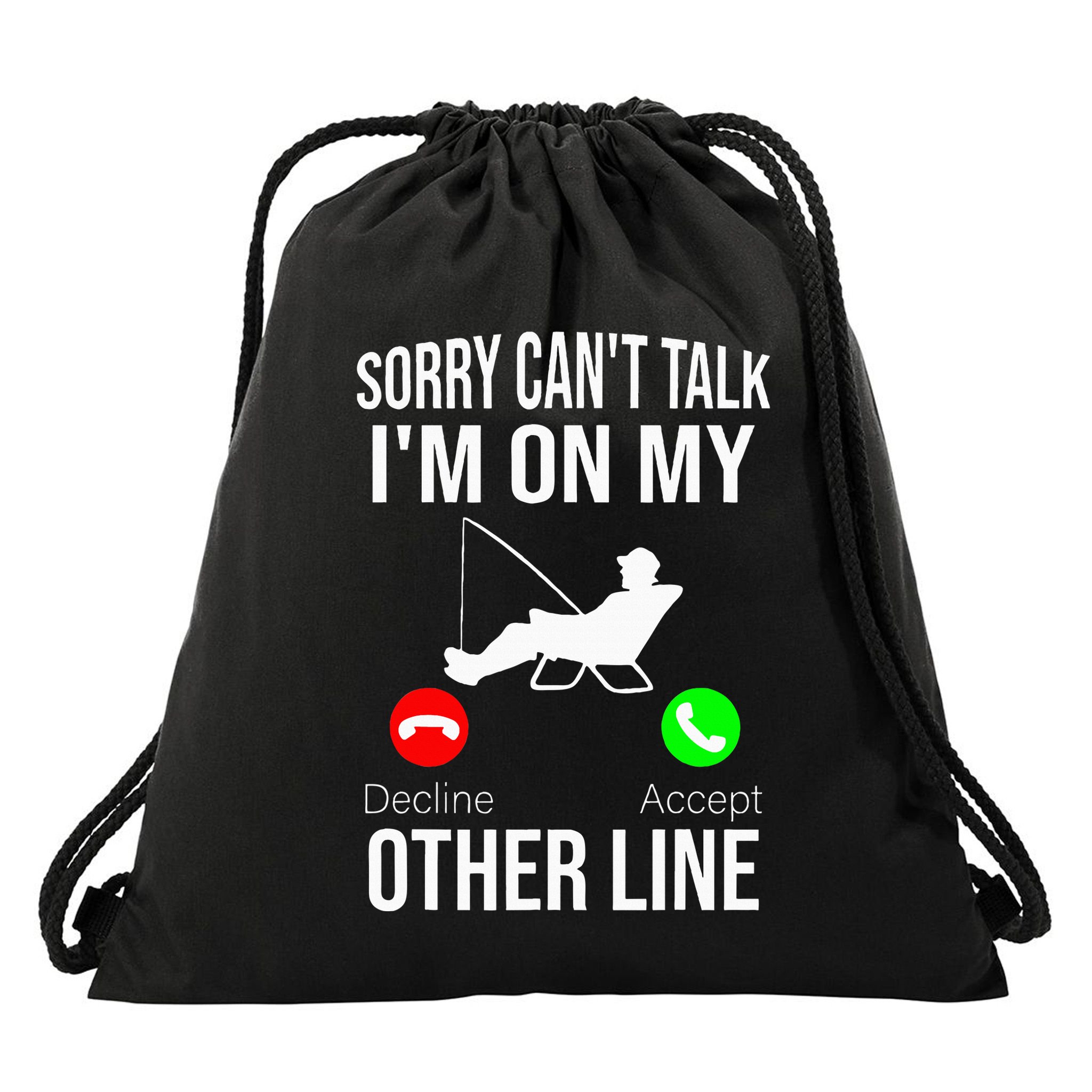 Fishing Dad Reel Cool Fish Bass Fishing Drawstring Bag