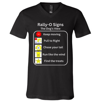 Funny Dog Rally Obedience V-Neck T-Shirt