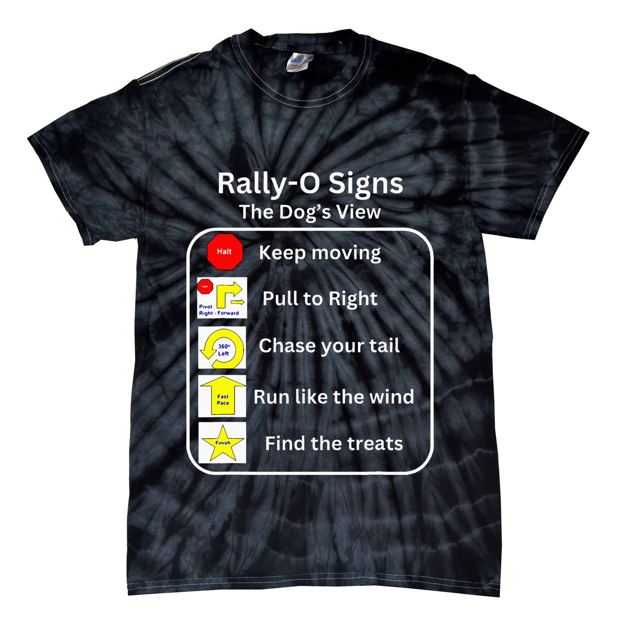 Funny Dog Rally Obedience Tie-Dye T-Shirt