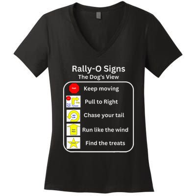 Funny Dog Rally Obedience Women's V-Neck T-Shirt