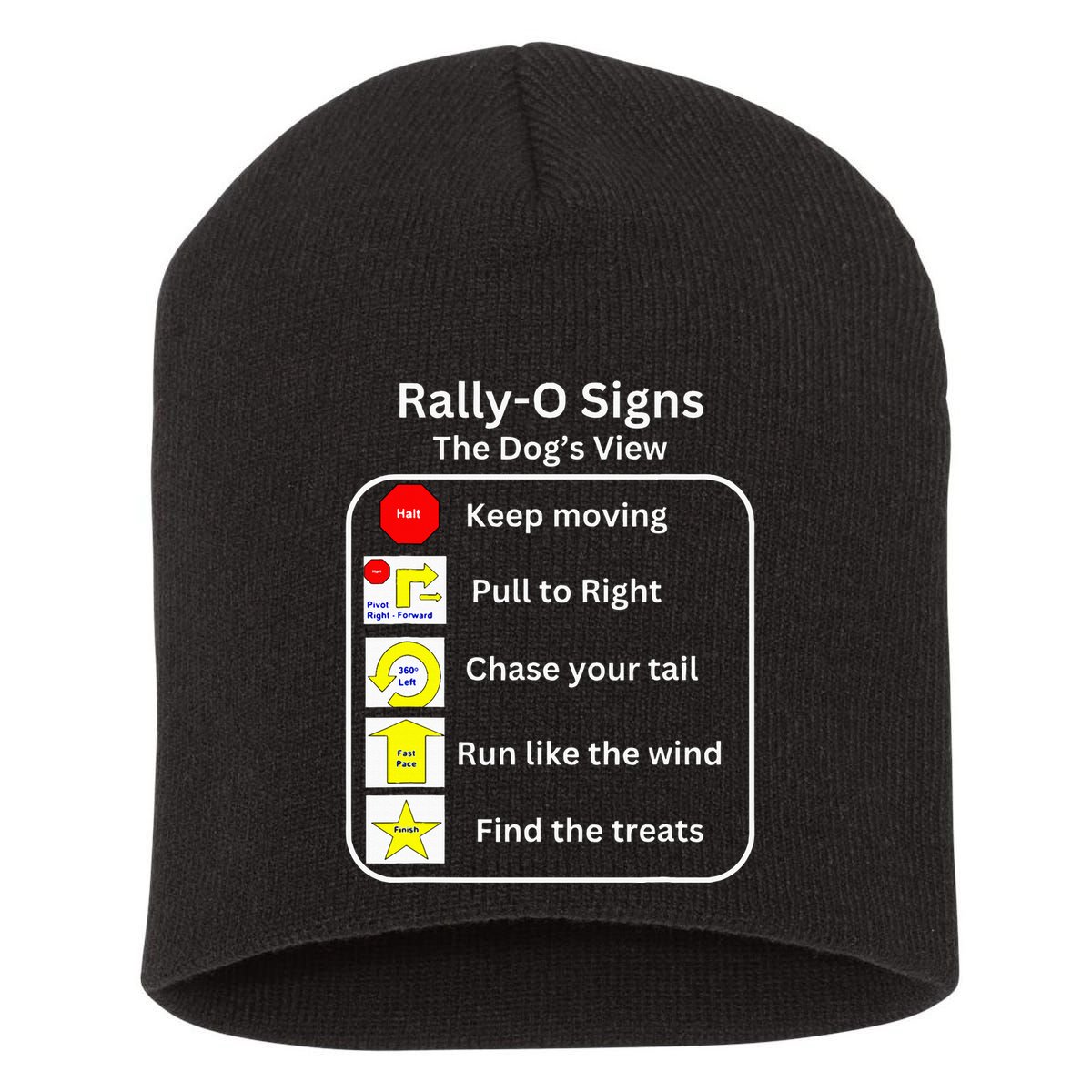 Funny Dog Rally Obedience Short Acrylic Beanie