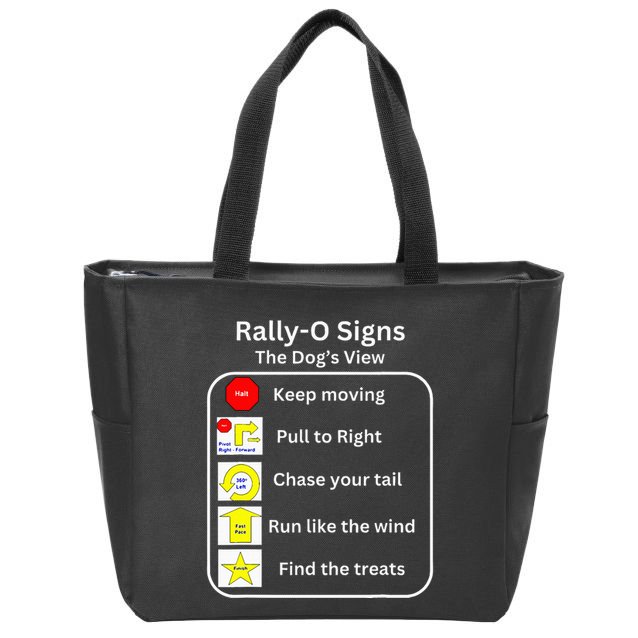 Funny Dog Rally Obedience Zip Tote Bag