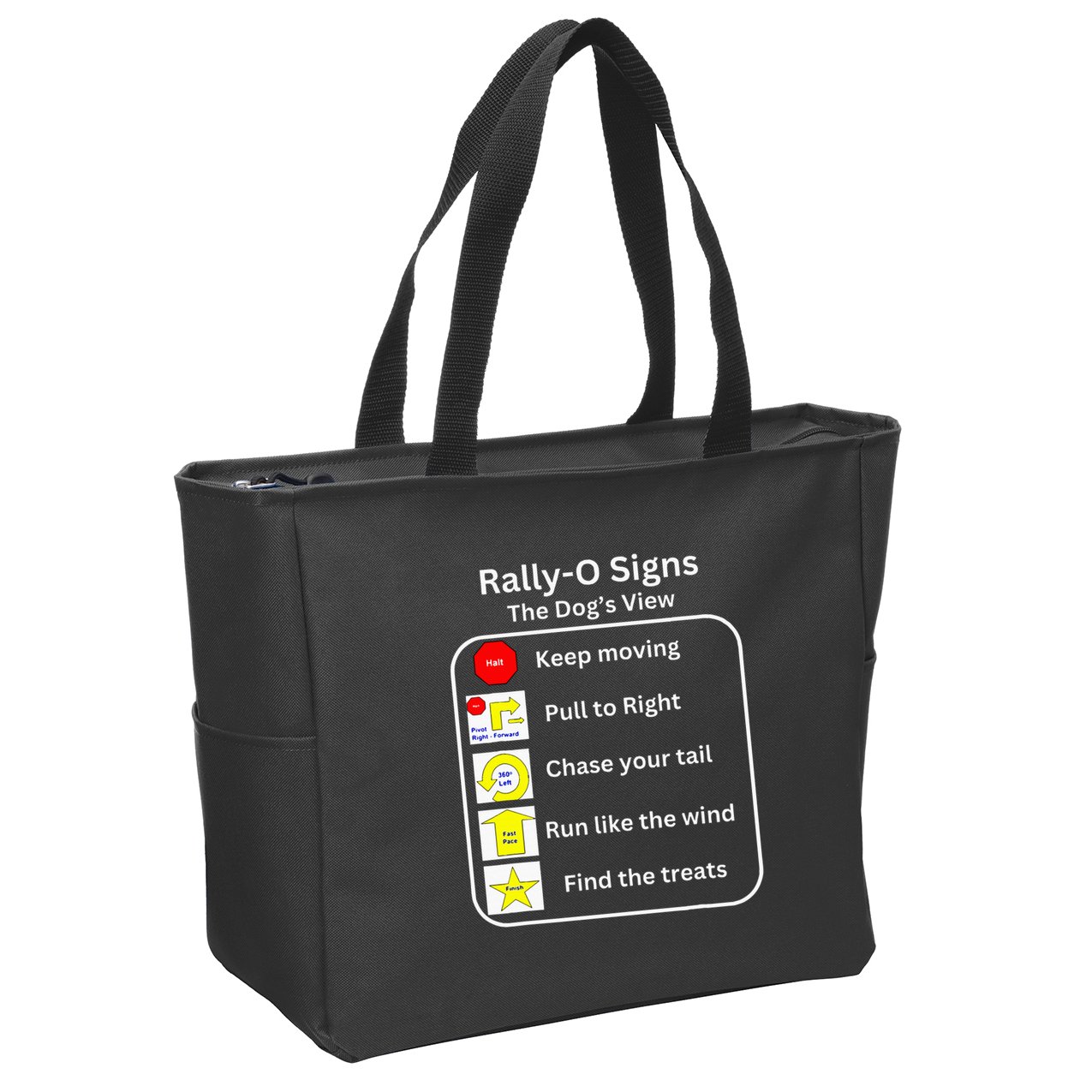 Funny Dog Rally Obedience Zip Tote Bag