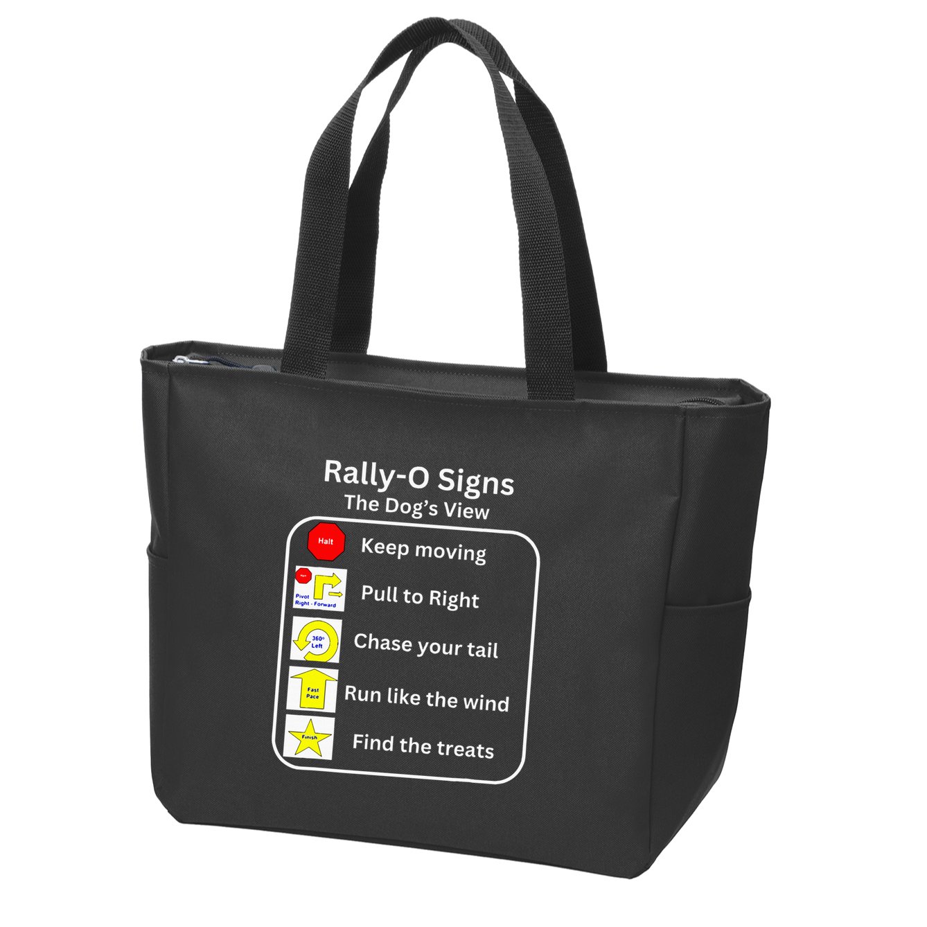 Funny Dog Rally Obedience Zip Tote Bag