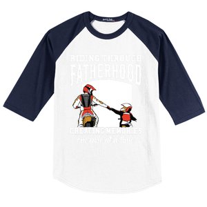 Father’S Day Riding Through Fatherhood Creating Memories Gift Baseball Sleeve Shirt