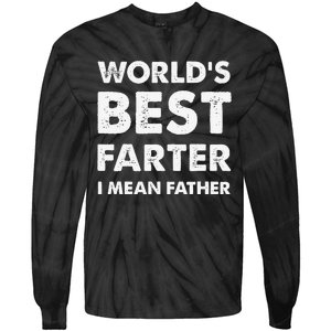 Father's Day Retro Dad World's Best Farter I Mean Father Tie-Dye Long Sleeve Shirt