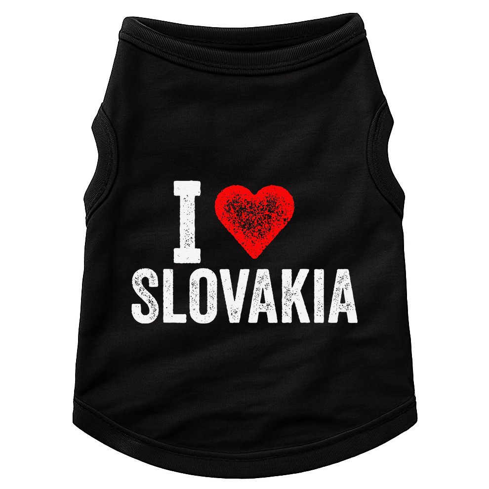 Funny Design Retro I Love Slovakia With A Red Heart Doggie Tank