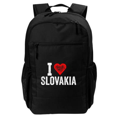 Funny Design Retro I Love Slovakia With A Red Heart Backpack
