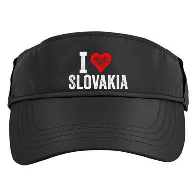 Funny Design Retro I Love Slovakia With A Red Heart Adult Drive Performance Visor