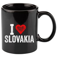 Funny Design Retro I Love Slovakia With A Red Heart 11oz C Handle Ceramic Mug