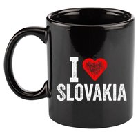 Funny Design Retro I Love Slovakia With A Red Heart 11oz C Handle Ceramic Mug