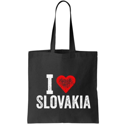 Funny Design Retro I Love Slovakia With A Red Heart Bag
