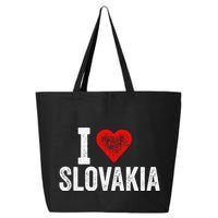 Funny Design Retro I Love Slovakia With A Red Heart 25L Jumbo Tote
