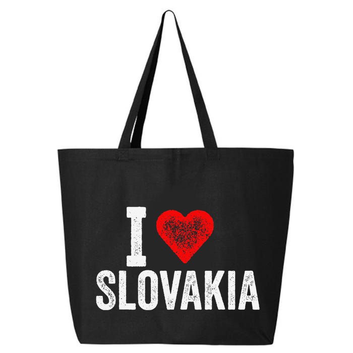 Funny Design Retro I Love Slovakia With A Red Heart 25L Jumbo Tote