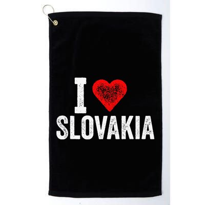 Funny Design Retro I Love Slovakia With A Red Heart Golf Towel