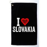 Funny Design Retro I Love Slovakia With A Red Heart Golf Towel