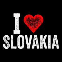Funny Design Retro I Love Slovakia With A Red Heart Crop Top