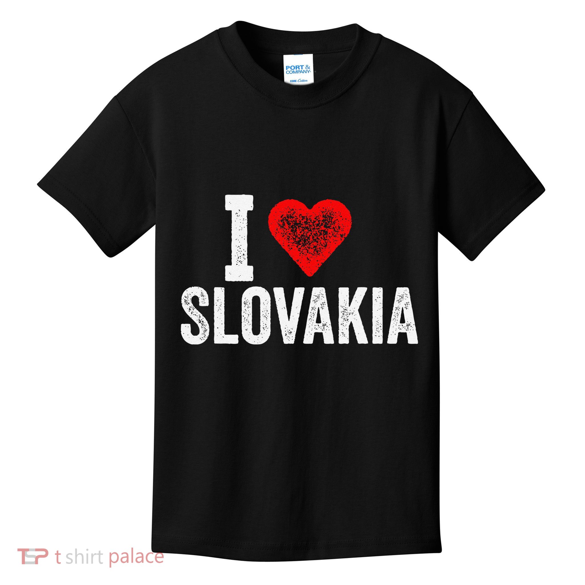 Funny Design Retro I Love Slovakia With A Red Heart Kids T-Shirt