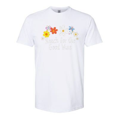 Flowers Drawing Reach For The Good Wine Funny 2024 Saying Softstyle® CVC T-Shirt