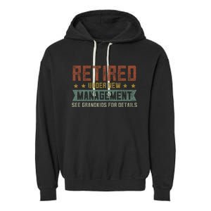 Fathers Day Retired Grandpa Funny Retirement Garment-Dyed Fleece Hoodie