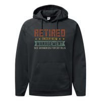 Fathers Day Retired Grandpa Funny Retirement Performance Fleece Hoodie