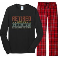 Fathers Day Retired Grandpa Funny Retirement Long Sleeve Pajama Set