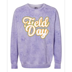 Field Day Retro Orange Field Day Games Adults Teachers Colorblast Crewneck Sweatshirt