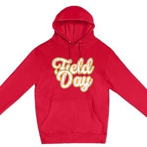 Field Day Retro Orange Field Day Games Adults Teachers Premium Pullover Hoodie