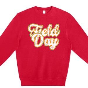 Field Day Retro Orange Field Day Games Adults Teachers Premium Crewneck Sweatshirt