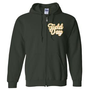 Field Day Retro Orange Field Day Games Adults Teachers Full Zip Hoodie