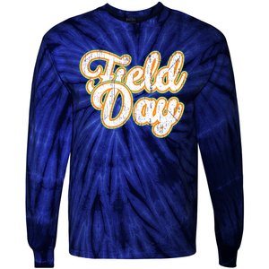 Field Day Retro Orange Field Day Games Adults Teachers Tie-Dye Long Sleeve Shirt