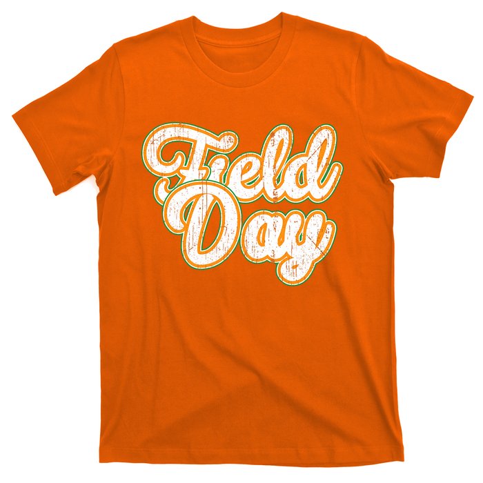 Field Day Retro Orange Field Day Games Adults Teachers T-Shirt