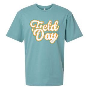 Field Day Retro Orange Field Day Games Adults Teachers Sueded Cloud Jersey T-Shirt