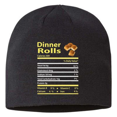 Funny Dinner Rolls Nutrition Fact Gift Thanksgiving Christma Sustainable Beanie