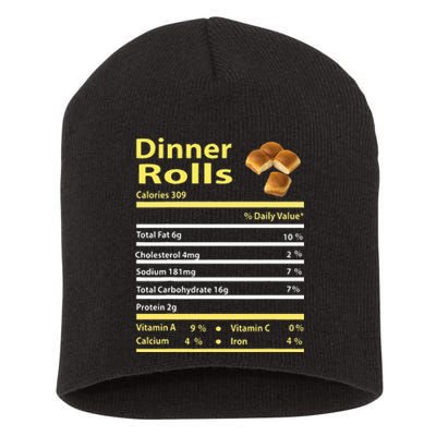 Funny Dinner Rolls Nutrition Fact Gift Thanksgiving Christma Short Acrylic Beanie