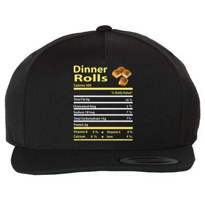 Funny Dinner Rolls Nutrition Fact Gift Thanksgiving Christma Wool Snapback Cap