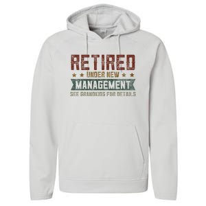 Fathers Day Retired Grandpa Funny Retirement Performance Fleece Hoodie