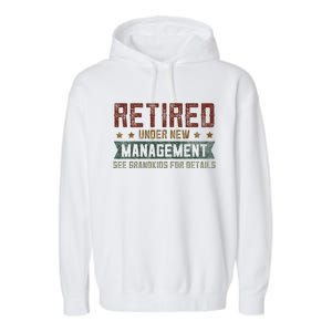 Fathers Day Retired Grandpa Funny Retirement Garment-Dyed Fleece Hoodie