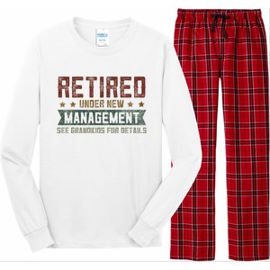 Fathers Day Retired Grandpa Funny Retirement Long Sleeve Pajama Set